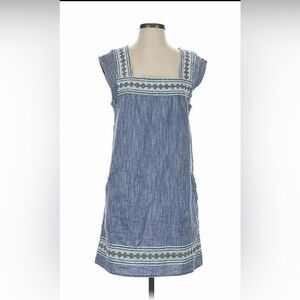 FAHERTY Brand Blue Sleeveless Dress with Light Blue Trim XXS EUC worn twice